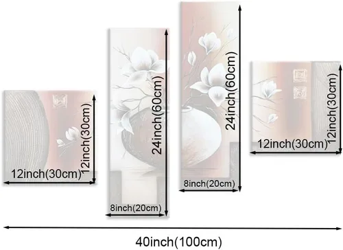 Miniatura 6 de Noah Art -Arte de flores contemporáneo, tulipán blanco en un florero, imágenes de flores 100% pintadas a mano, pintura al óleo abstracta de flores