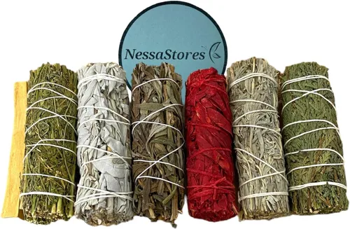 Miniatura 5 de NessaStores Muestreador de 3 piezas de Ruda Rue, salvia de sangre de dragón y Palo Santo, 4 pulgadas, totalmente natural, de origen ético