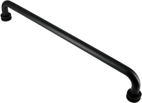 Acero inoxidable 18 ""Puerta de ducha redonda sola toalla barra manija de una pieza, acabado negro mate SSTS18M