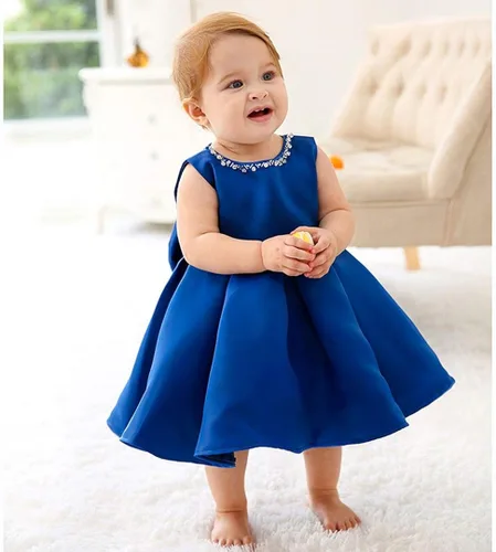 Miniatura 6 de Bow Dream Vestidos de bebé niña para fiesta, princesa, vestido de cumpleaños formal con gorro