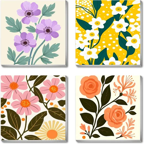 Miniatura 19 de Canrichshop Paquete de 4 Bola de Discoteca DIY Pintar por Números para Principiantes, Pintura al Óleo de Frutas Kits de Pintar por Números