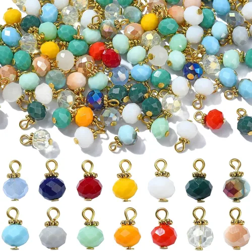 Miniatura 15 de Ipotkitt 100 dijes de cristal colorido con forma de lágrima de cristal facetado para hacer aretes, collares, joyas