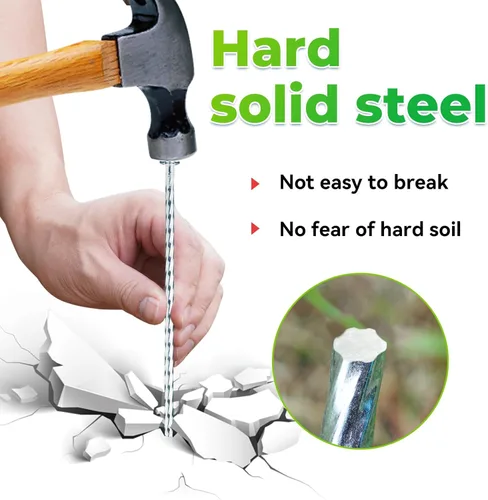 Miniatura 4 de Estacas para Paisajismo Galvanizadas de Servicio Pesado de 6.3 Pulgadas, (Paquete de 300) Picos de Metal en Espiral para Césped para Césped