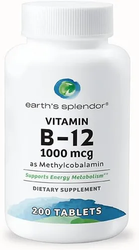 Miniatura 7 de Suplementos de energía Earth's Splendor, con vitamina B12, sin color ni sabor artificial, sin gluten, apoyo para el metabolismo energético