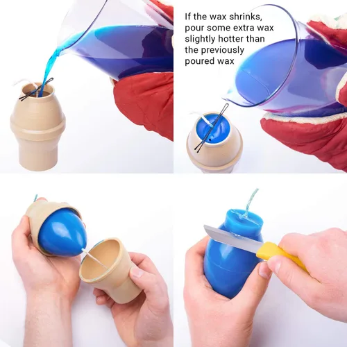 Miniatura 5 de Molde de vela en forma de huevo - Altura: 3.5 pulgadas, ancho: 2.3 pulgadas - 30 pies de mecha incluida como regalo - Moldes de vela de plástico