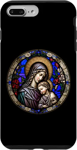 Miniatura 11 de Funda para iPhone 11 Religious Blessed Virgin María y Jesús con diseño de vidrieras