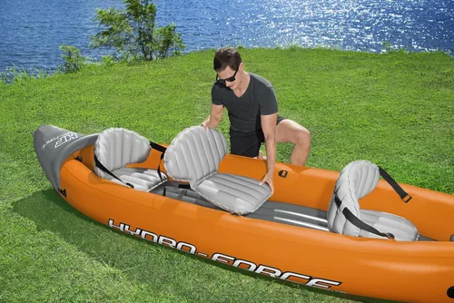 Miniatura 5 de Bestway Hydro-Force Rapid X3 - Juego de kayak inflable de 12 pies 6 pulgadas x 39 pulgadas, se adapta a hasta 3 personas, incluye 2 paletas