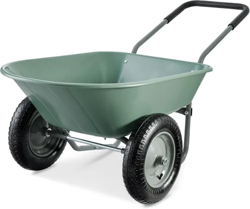 Miniatura 14 de Best Choice Products carretilla de jardín para hogar con doble rueda Verde