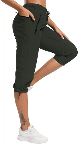 Miniatura 4 de ChinFun Pantalones capri de senderismo para mujer, de secado rápido, resistentes al agua, UPF 50+