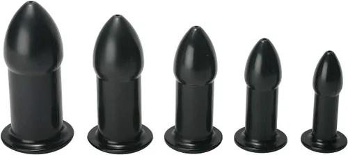 Size Matters Ease-in - Kit de dilatador anal, negro, juego de 5 piezas para entrenamiento, calentamiento y juego, perfecto para hombres y mujeres de