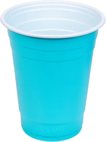 Miniatura 6 de Glad Paquete divertido de vasos de plástico en 4 colores: rosa, verde, azul y amarillo, vasos resistentes para fiesta en colores brillantes, ideales