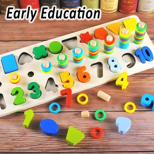 Miniatura 3 de CozyBomB Montessori - Juguetes educativos de madera para niños pequeños, rompecabezas de números, clasificador, apilador, apilador, juego de Arcoír