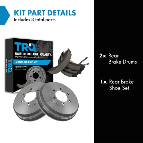 Miniatura 2 de Kit de tambor y zapata de freno trasero TRQ Compatible con Colorado Canyon i-280 i-290 i-350 Pickup