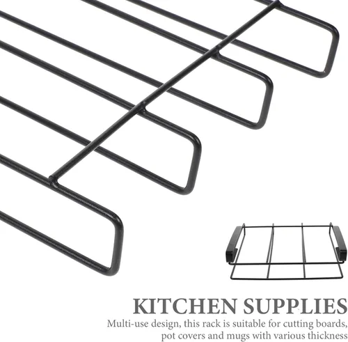 Miniatura 2 de BESTonZON Soporte para tapas de ollas, organizador de puerta de gabinete, soporte para tabla de cortar, estante sobre la puerta del gabinete