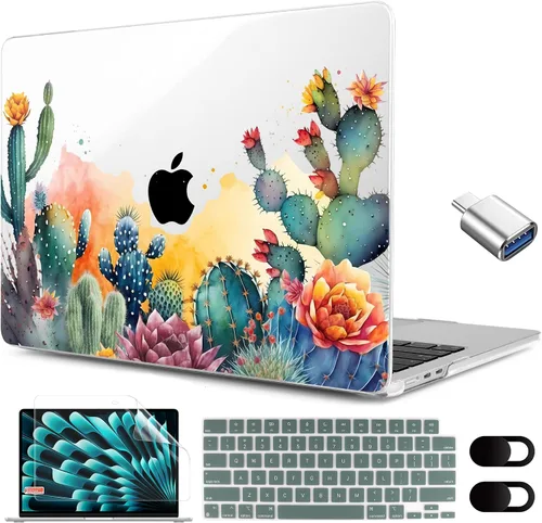 Miniatura 19 de MEEgoodo Funda para MacBook Air M5/M4/M3/M2 de 15 pulgadas 2026 2025 2024 2023, funda compatible con el modelo (A3448/A3241/A3114/A2941)