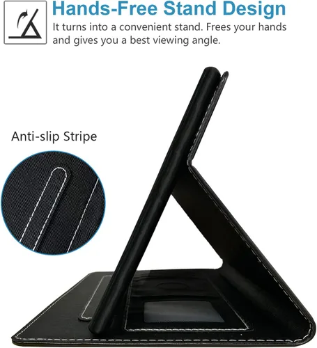 Miniatura 6 de Funda para tableta Amazon Kindle Fire 7 (pantalla de 7 pulgadas, 12ª generación, versión 2022), funda de piel sintética prémium con función