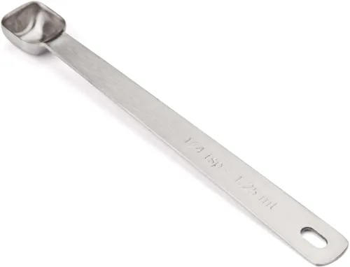 1 cucharadita de 1/4 (1/4 cucharadita, 1/12 cucharadas, 0.0 fl oz) Cuchara medidora de un solo tazón cuadrado, cucharas pequeñas individuales de