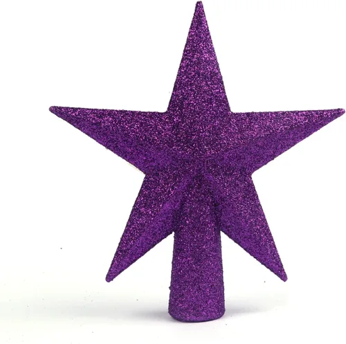 Miniatura 43 de YYCRAFT Adorno de Estrella con Purpurina para la Punta del Árbol Decoración Navideña - 6 Pulgadas, Rojo