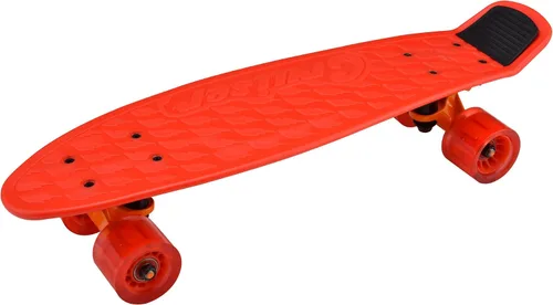 Patineta estándar Mini Cruiser – Tabla completa de polipropileno de 6 pulgadas con camión de aleación de aluminio de 3.25 pulgadas, ruedas de Rojo