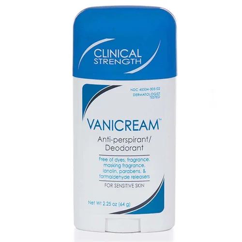 Paquete de 2 desodorantes antitranspirantes Vanicream para piel sensible de fuerza clínica, 2.25 onzas