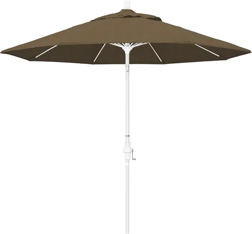 Miniatura 15 de California Umbrella paraguas de tela Olefin de 9 pies de fibra de vidrio de elevación basculante mercado de aluminio, paraguas con poste de bronce