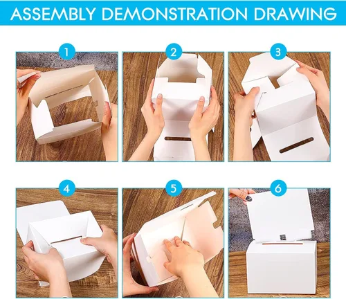 Miniatura 3 de Paquete de 30 cajas de sugerencias para rifas con ranura, cajas de cartón de 6.5 x 4.5 x 4.5 pulgadas con ranura para boletos y cabecera extraíble