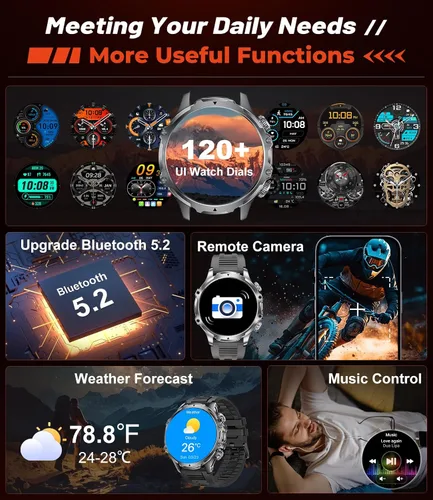 Miniatura 8 de LIGE Relojes inteligentes para hombre (respuesta/hacer llamadas) con linterna LED / batería de 800 mAh, reloj inteligente deportivo con pantalla HD