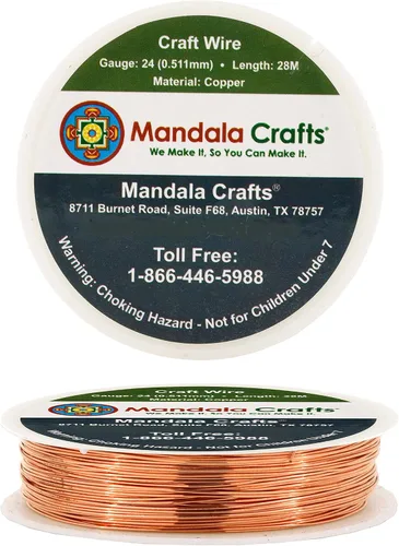 Miniatura 25 de Mandala Crafts Alambre de cobre puro calibre 18 para hacer joyas, envolver, esculpir y electroculturar jardinería – 3.3 x 5 yardas surtido