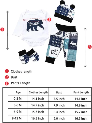 Miniatura 7 de HKALL Conjunto de 3 piezas de ropa de bebé de manga larga para bebé, conjunto de 3 piezas para otoño e invierno