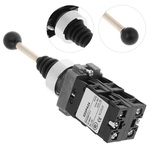 Miniatura 7 de Interruptor de control de palanca de mando de retorno de resorte 4 posiciones 10A 600V para panel de control industrial (metal plástico negro)
