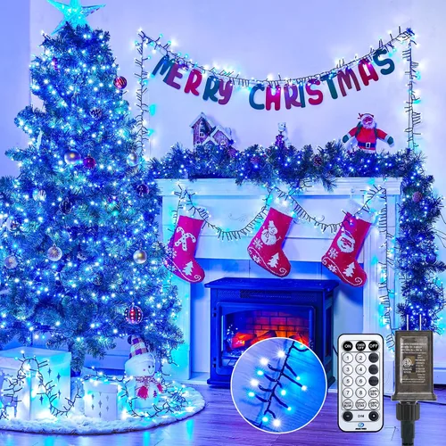 Miniatura 5 de Minetom Luces LED para árbol de Navidad de 50 pies, 1000 luces LED para exteriores, cuerda de petardos para exteriores, 12 modos, temporizador