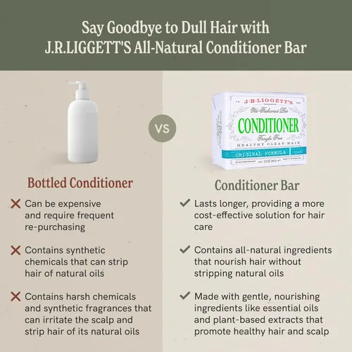 Miniatura 4 de J·R·LIGGETT'S Barra Acondicionadora – Fórmula Original, acondicionador para cabello totalmente natural con aceite de coco y manteca de cacao, sin