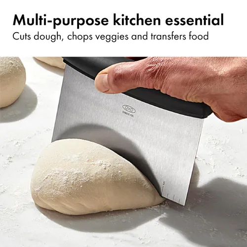 Miniatura 6 de OXO Good Grips Stainless Steel Multi-Purpose Scraper & Chopper, Dough Cutter for Pizza, Bread and Cookie Dough, Multi-Purpose Vegetable Chopper