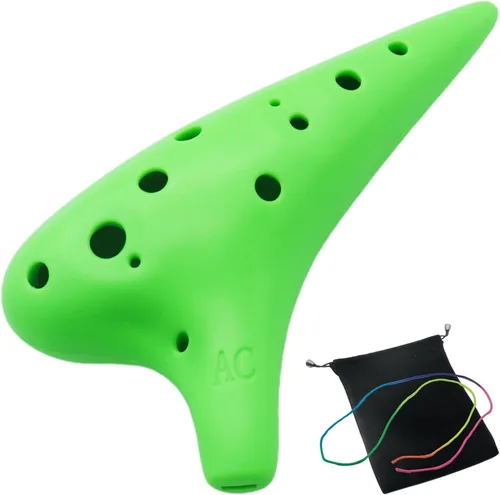 Miniatura 13 de Aestivate Ocarina de plástico de 12 agujeros - Alto C, fácil de jugar, puntiagudo (blanco)