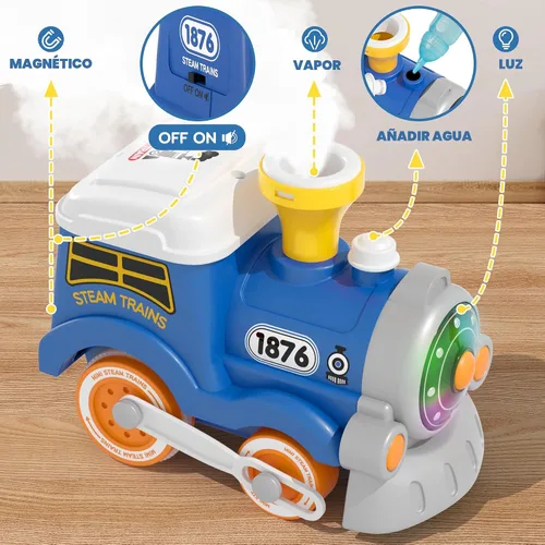 Miniatura 3 de Juego de Tren MORECOLL para Niños Pequeños con Vapor, Música y Luces - Primer Tren Choo Choo para Niños Pequeños, Juego de Tren Eléctrico
