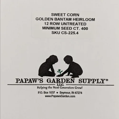 Miniatura 4 de PAPAW'S GARDEN SUPPLY LLC. ¡Ayudando a la próxima generación a crecer! Golden Bantam - Semillas de maíz dulce de 12 filas sin tratar, polinizadas