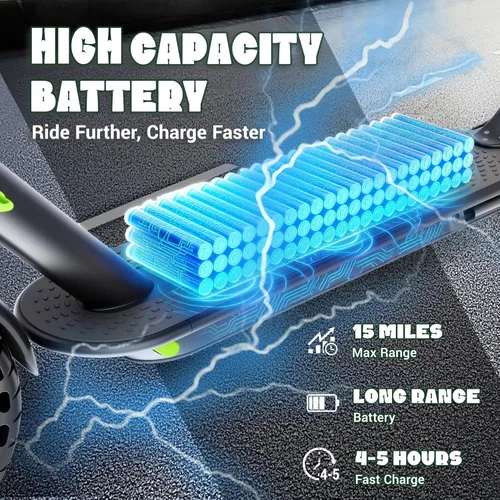 Miniatura 4 de Scooter eléctrico para adultos con neumático sólido de 8.5"/10", motor potente de 350 W/500 W y velocidad máxima de 19/22 MPH, alcance de 16/23 Gris