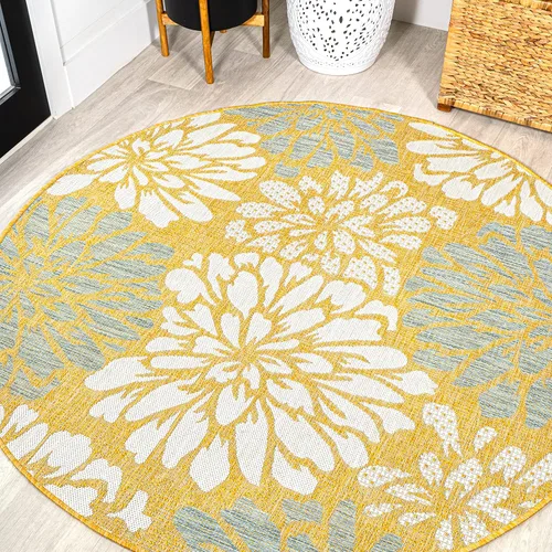 Miniatura 14 de JONATHAN Y Alfombra Corredor de Tejido Texturizado Floral para Interiores y Exteriores 2X8 Marrón/Crema, Zinnia Moderna para Patio Trasero, Patio