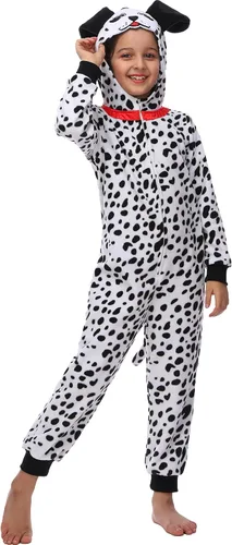 Miniatura 41 de Wizland Disfraz de animal para niños, leopardo, vaca, mono, reno, gato negro, dálmata, muñeco de nieve, mono de Papá Noel
