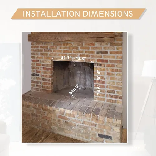 Miniatura 4 de LegendFlame Damon - Inserto de chimenea eléctrica de 35 pulgadas con kit de molduras, puerta de vidrio y pantalla de malla, calentador de chimenea