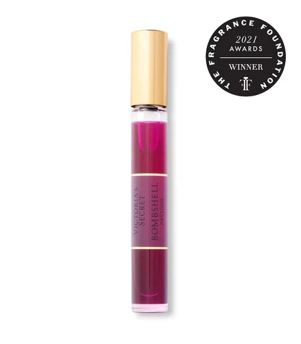 Miniatura 3 de Victoria's Secret Bombshell Passion Eau de Parfum Rollerball, notas de cassis brillante, peonía reina y rosa fucsia, mini perfumes