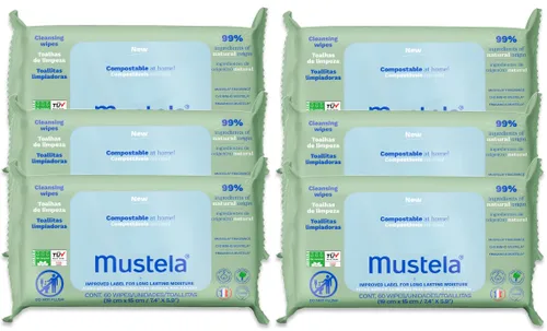Miniatura 14 de Mustela Baby Home Toallitas limpiadoras compostables – Para la cara, el cuerpo y el área del pañal – 99% de ingredientes de origen natural y fibras