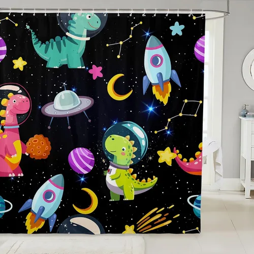Miniatura 6 de Manfei Musical Shower Curtains Retro Musical Notes Print Bathroom Curtains for Kids Boys Girls Room Decor, Music Theme Waterproof Bath Curtains with