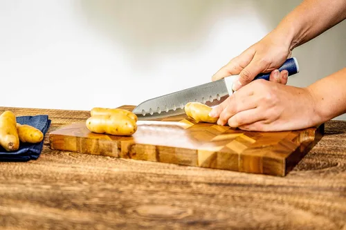 Miniatura 6 de Dura Living Juego de cuchillos de cocina de 5 piezas, cuchillas de acero inoxidable de alto carbono con asas ergonómicas, incluye chef, Santoku