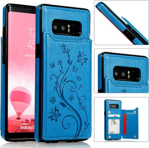 Miniatura 3 de Funda de teléfono para Samsung Galaxy Note 8 con protector de pantalla de vidrio templado y tarjetero con soporte para tarjetero, accesorios