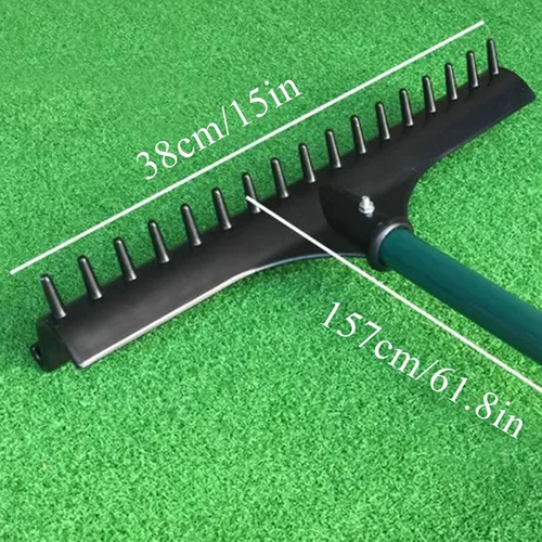 Miniatura 7 de Trampa de arena de golf con mango de aluminio, rastrillo reversible en forma de S, fácil de usar, suministros ligeros para campos de golf