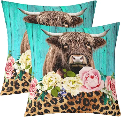 Miniatura 10 de Juego de 2 fundas de almohada rosas de 16 x 16 pulgadas, fundas de almohada suaves con flores florales de rosas para sala de estar, dormitorio