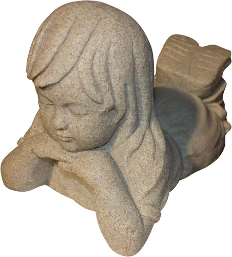 Miniatura 25 de Emsco Group 92246 Estatua de niño soñando despierto – Aspecto natural – Hecha de resina – Ligera – 40 cm de altura para jardín, BRONCE
