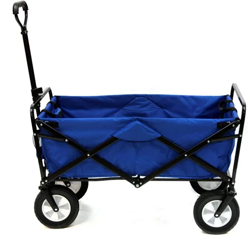 Mac Sports - Carrito plegable con marco de acero resistente, capacidad de 150 libras, para exteriores, campamento, jardín, utilitario, color azul