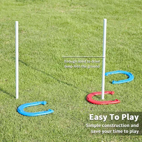 Miniatura 5 de SpeedArmis Juego de herraduras para exteriores, juego de herraduras de césped de tamaño universal, juegos al aire libre para fiestas, playa, patio